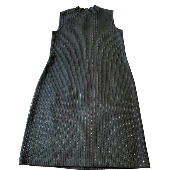 St John - sleeveless sequin black sweater Dress with mock turtleneck, size:12 - Picture 14 of 14